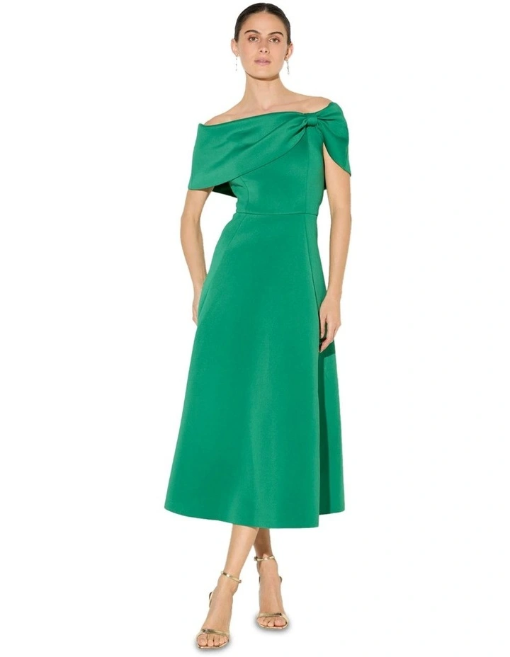 Rowan Scuba Midi Dress in Emerald image 1