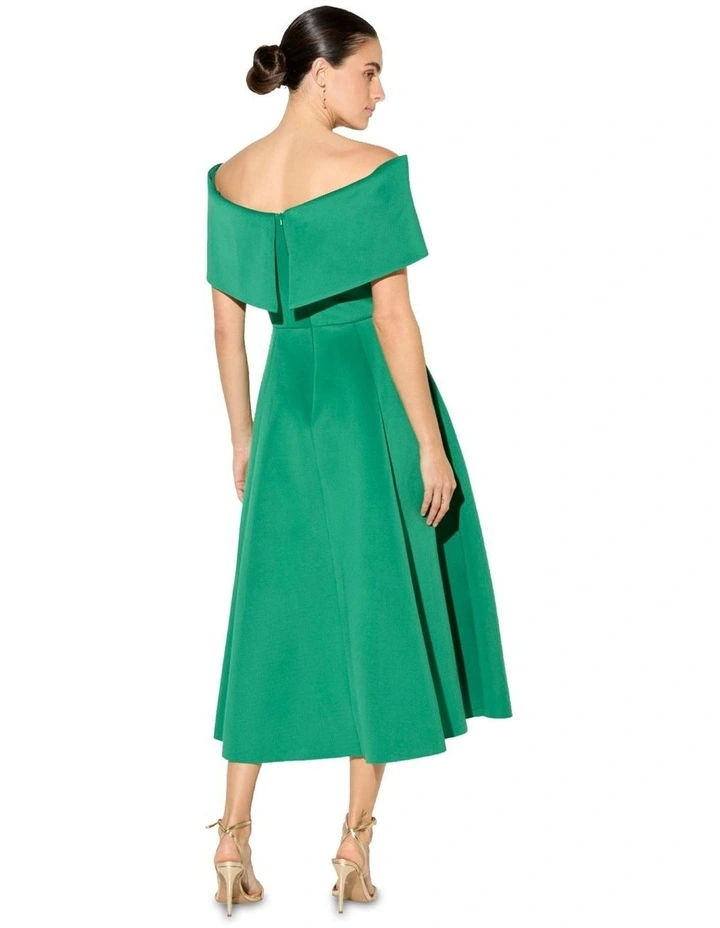 Montique Rowan Scuba Midi Dress in Emerald | MYER