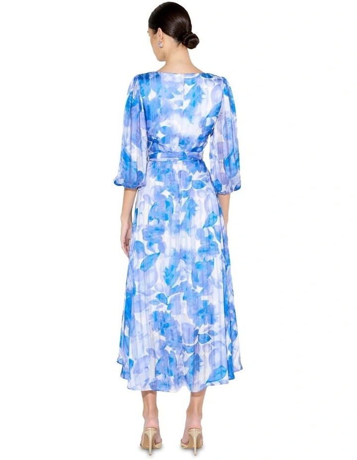 Salina Sapphire Print Dress in Blue image 2