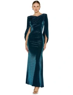 Sydney Metallic Gown in Grey