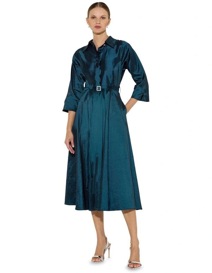 Baci Shirt Dress in Petrol image 1
