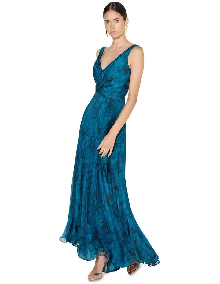 Eden Printed Maxi Dress in Blue image 2