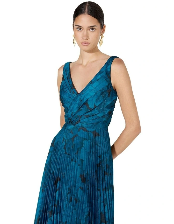 Eden Printed Maxi Dress in Blue image 4