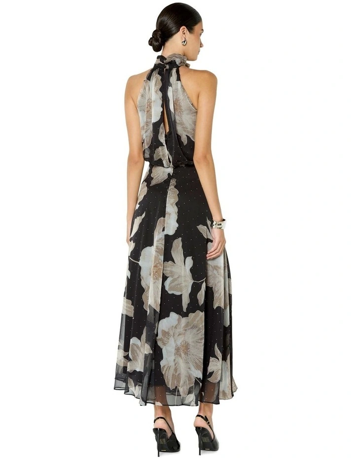Florian Printed Maxi Dress in Brown image 2