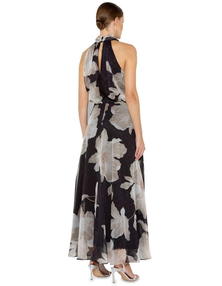 Florian Printed Maxi Dress in Brown image 2