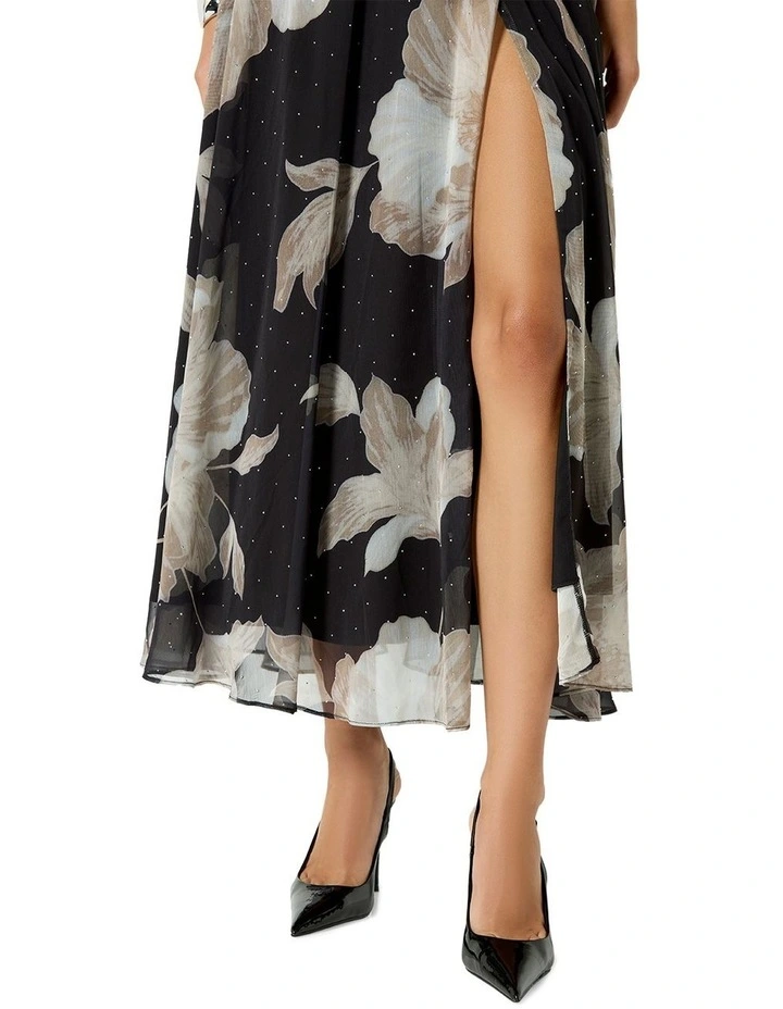 Florian Printed Maxi Dress in Brown image 4