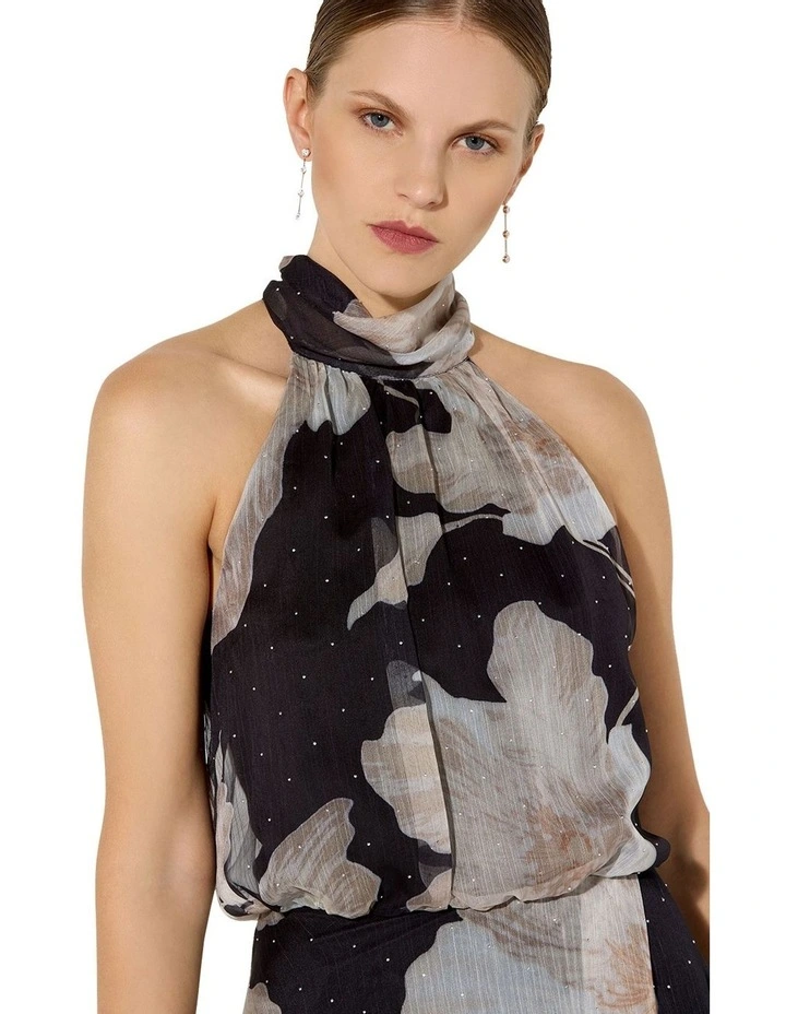 Florian Printed Maxi Dress in Brown image 5