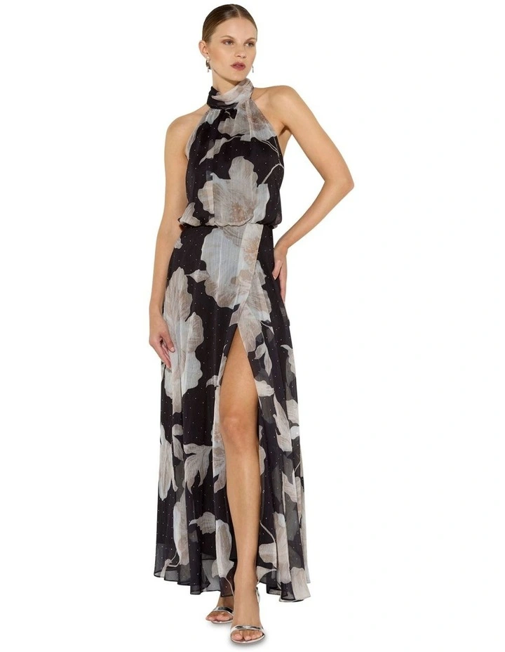 Florian Printed Maxi Dress in Brown image 7