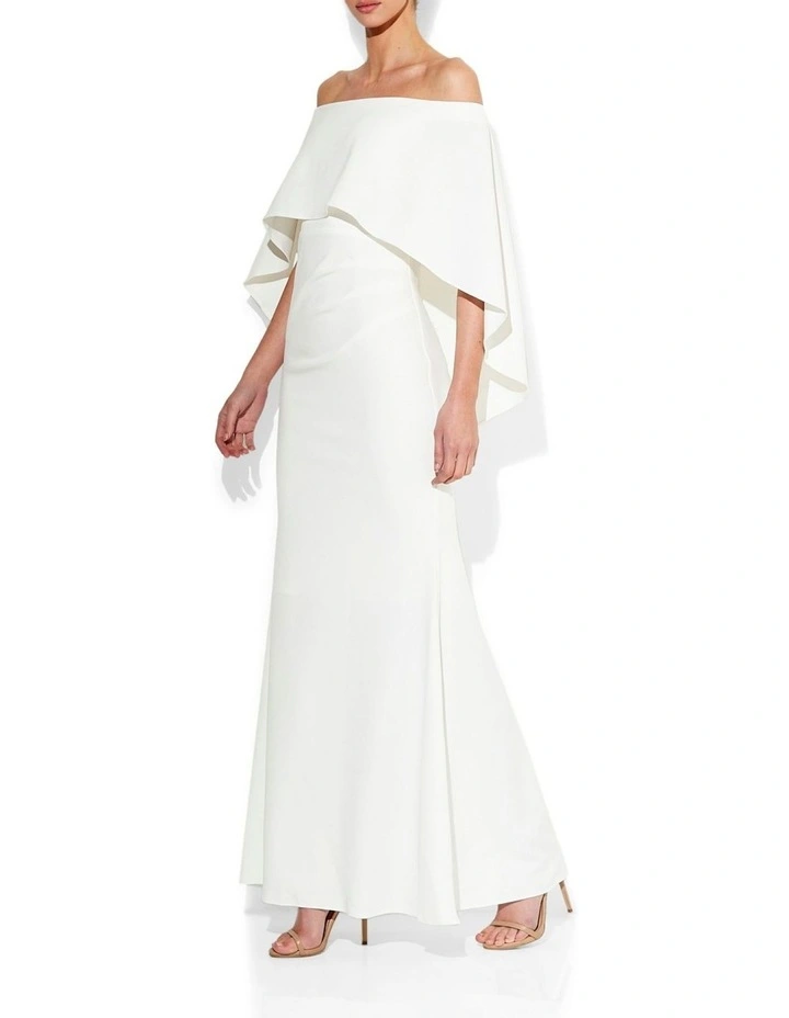 Ariella Navy Stretch Crepe Gown