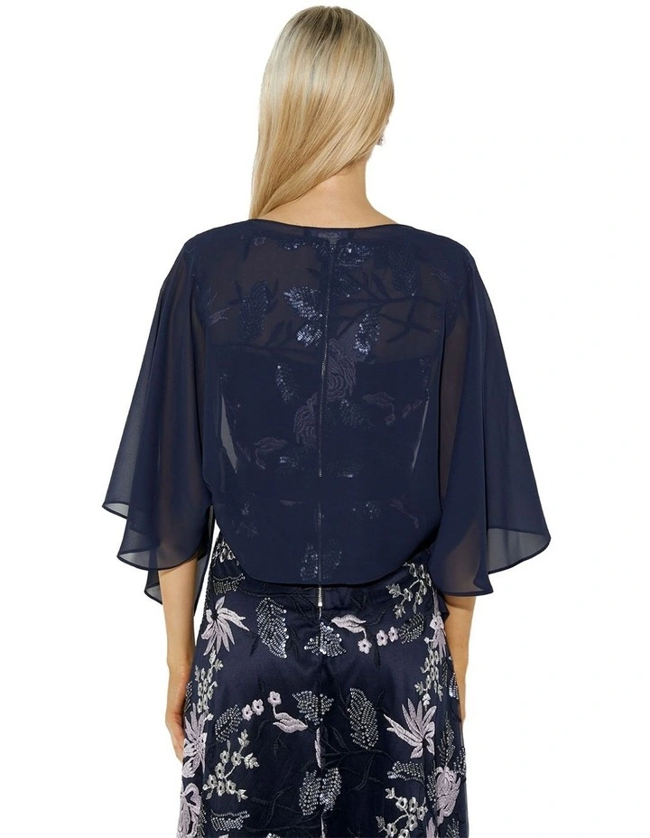 Twiggy Chiffon Wrap in Navy image 2