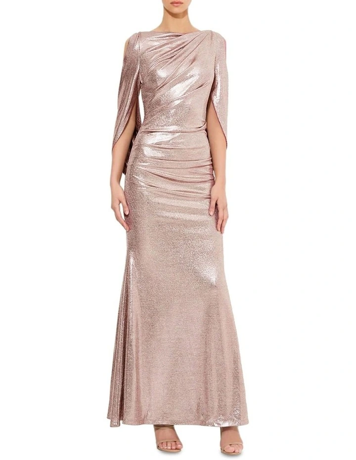 Lana Metallic Gown in Rose Gold image 3