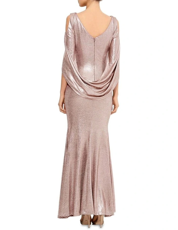 Lana Metallic Gown in Rose Gold image 4