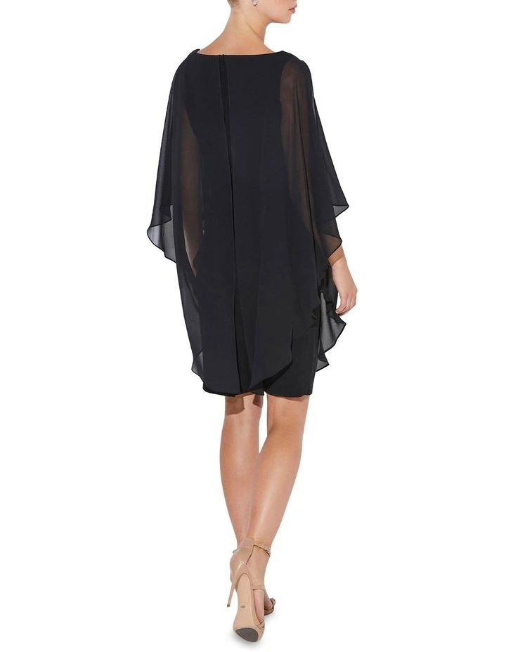 Trixie Chiffon Overlay Dress in Black image 4