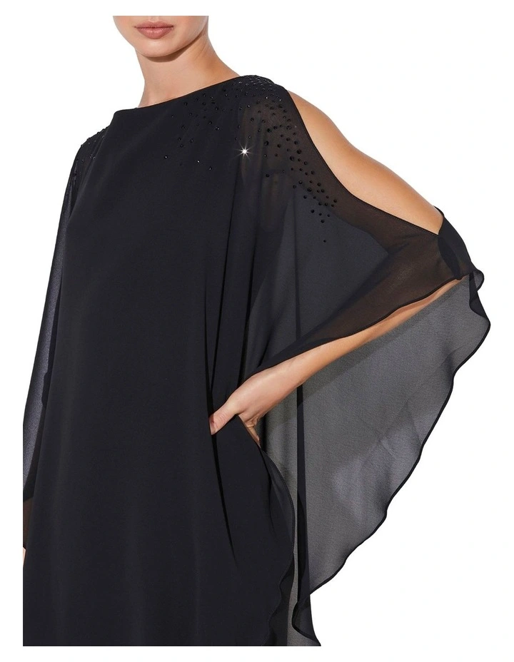 Trixie Chiffon Overlay Dress in Black image 5