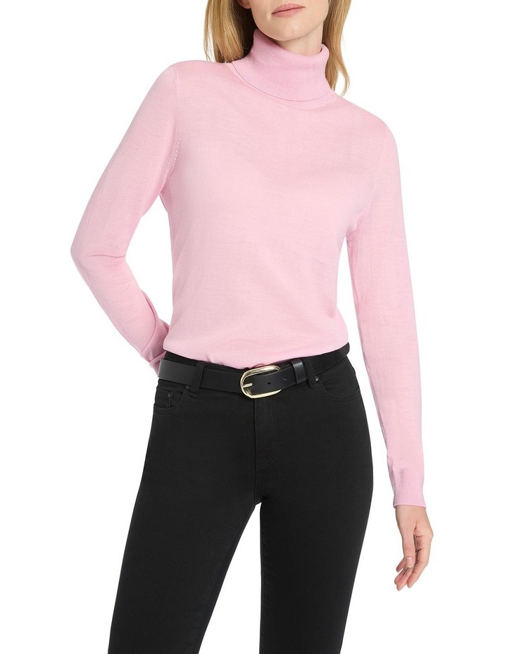 Anita Roll Neck Knit in Pink Lt Pink