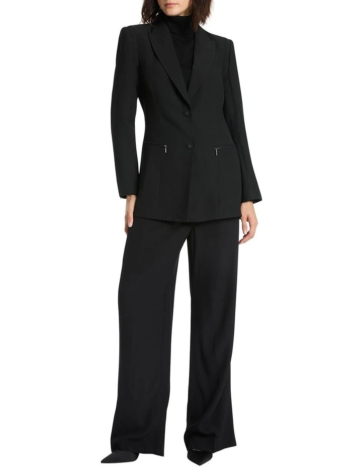 Alida Crepe Blazer in Black image 2