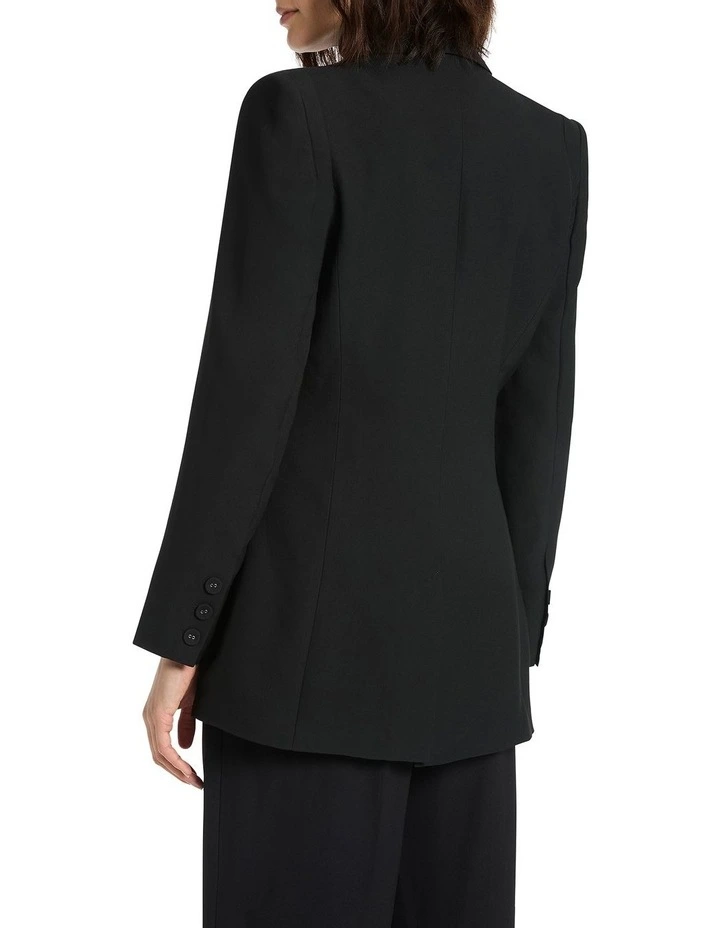 Alida Crepe Blazer in Black image 3