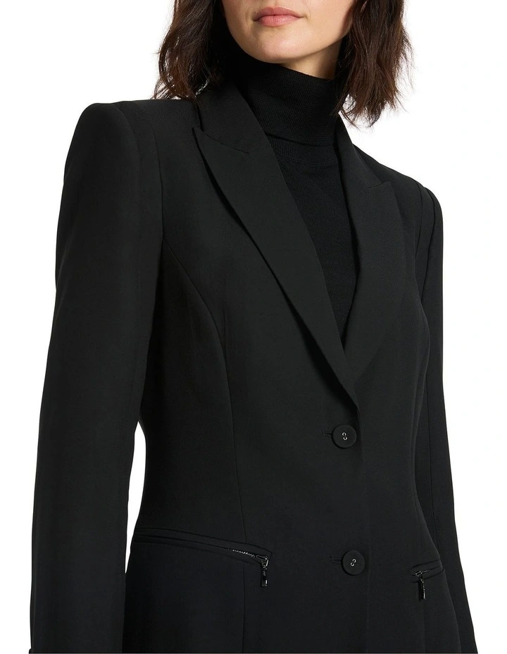 Alida Crepe Blazer in Black image 4