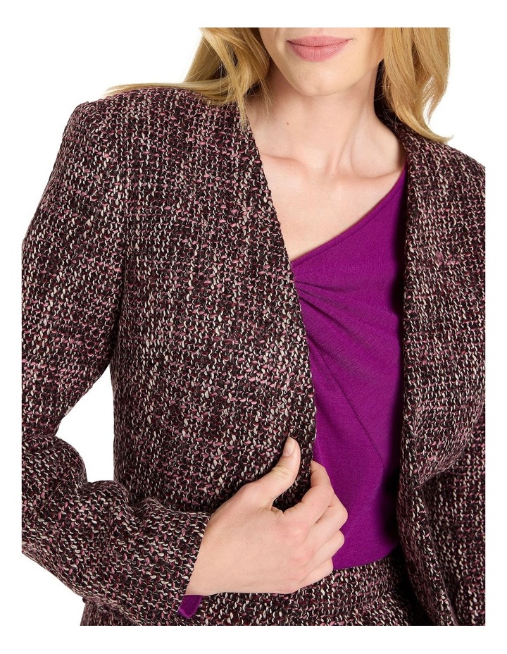 Lylo Tweed Cropped Jacket in Plum/Black Plum
