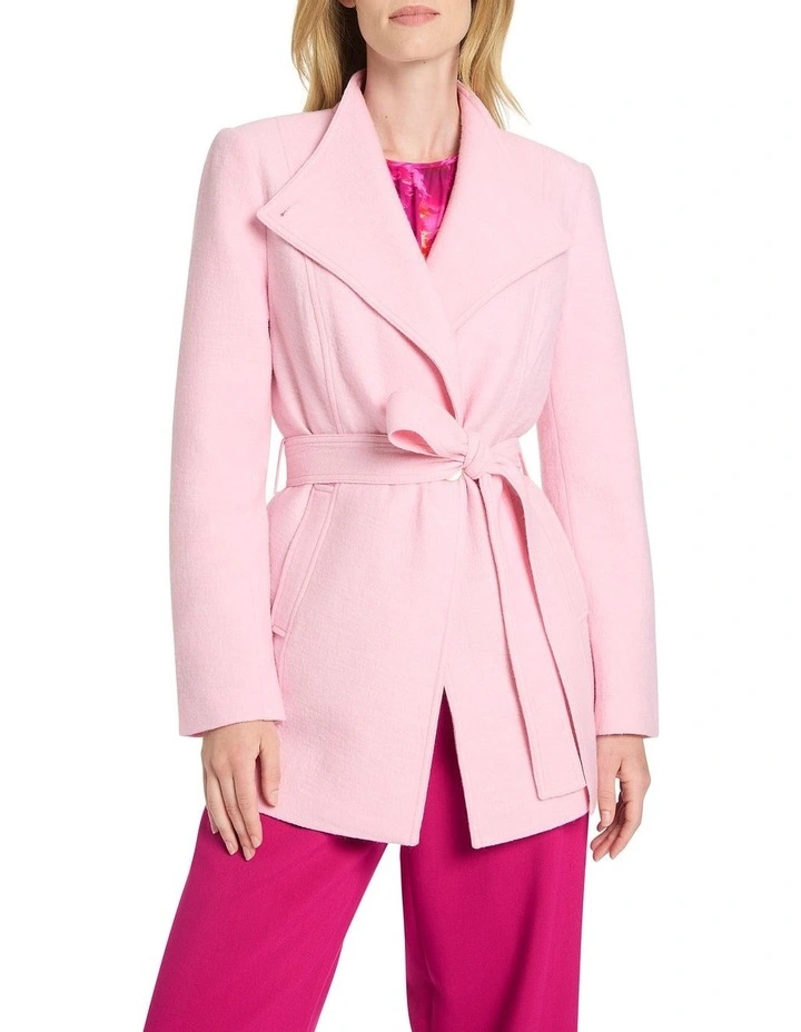 Luisa Felted Wool Coat in Pink image 1