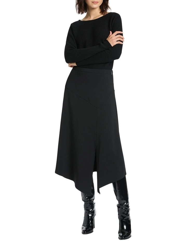Cinda Crepe Skirt in Black image 2