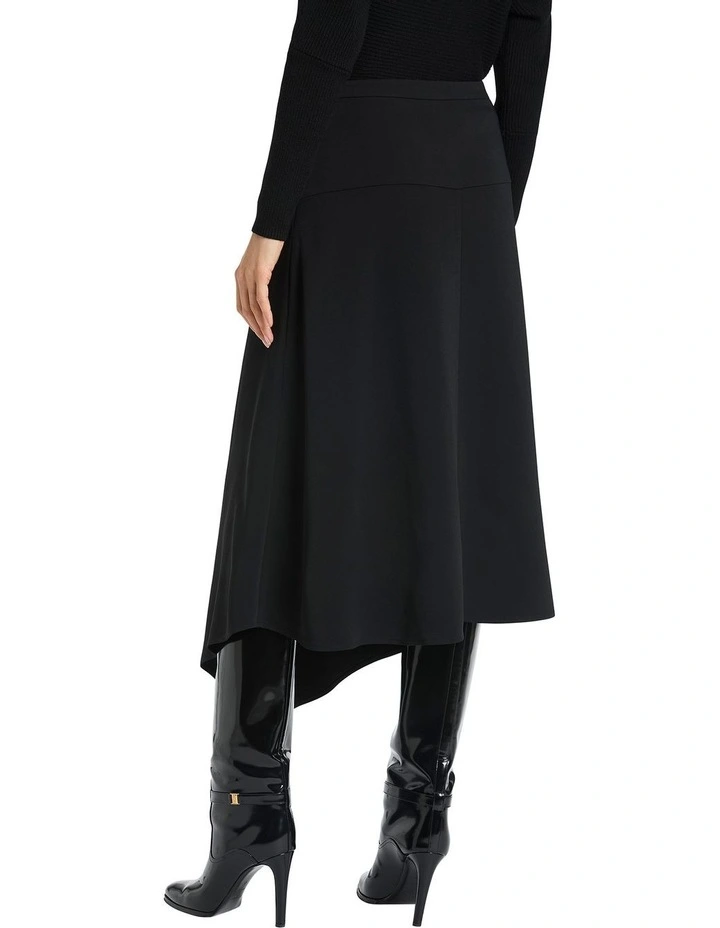 Cinda Crepe Skirt in Black image 4