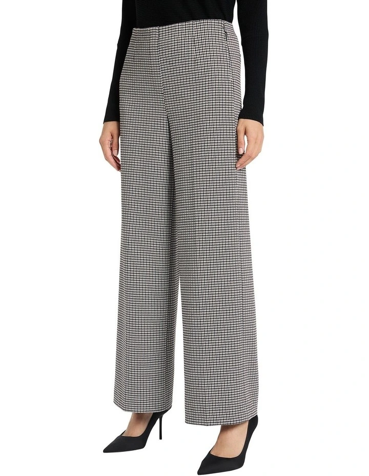 Diaz Straight Ponte Pant in Ivory/Black image 1