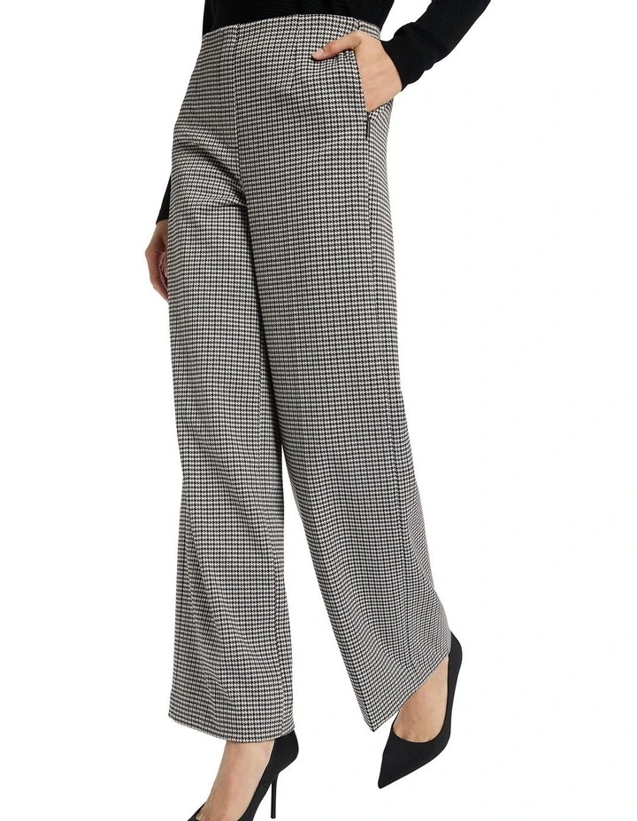 Diaz Straight Ponte Pant in Ivory/Black image 3