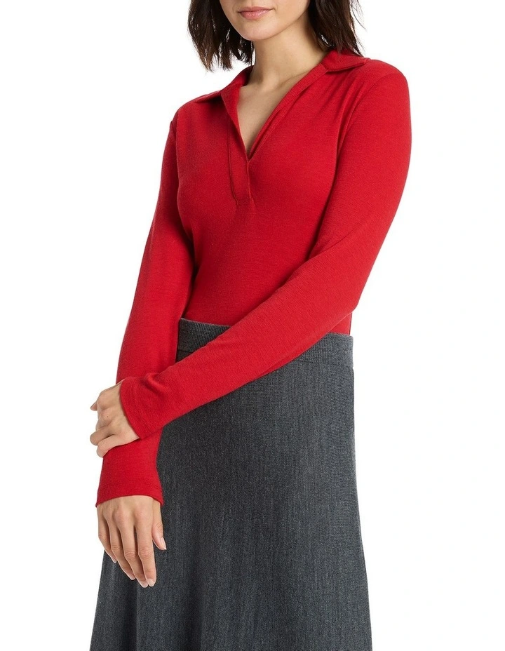 Francesca Babywool Polo in Cranberry image 1