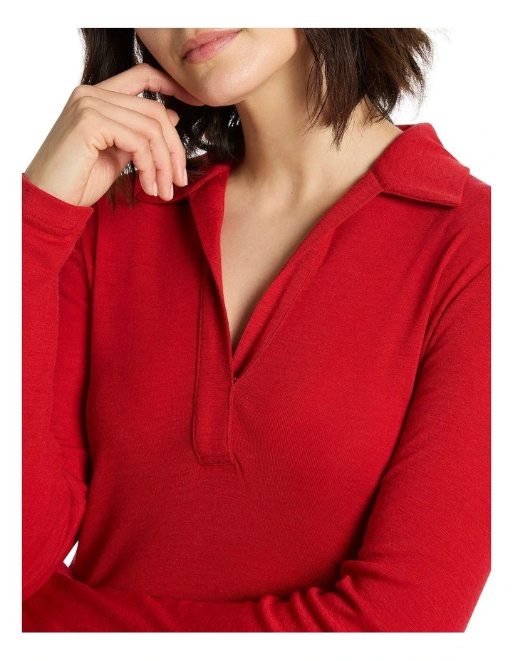Francesca Babywool Polo in Cranberry image 3