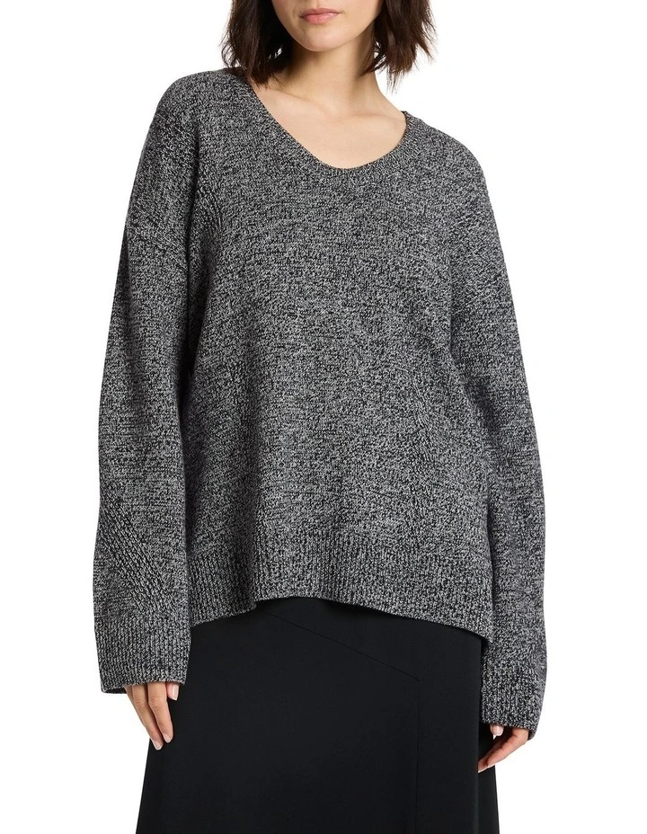 Xenia Merino V Neck Knit in Multi image 1