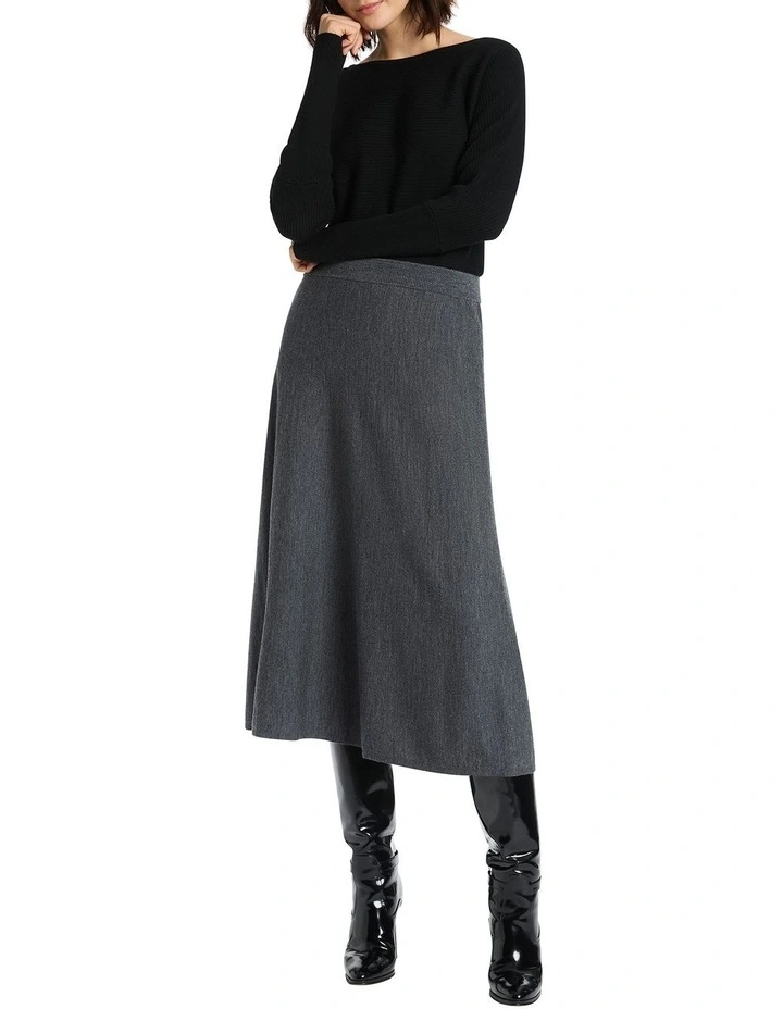 Chavi Merino Midi Skirt in Smoke image 2