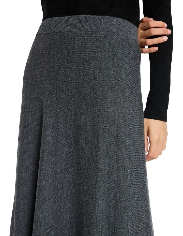 Chavi Merino Midi Skirt in Smoke image 3