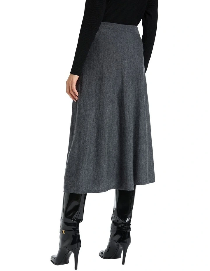 Chavi Merino Midi Skirt in Smoke image 4