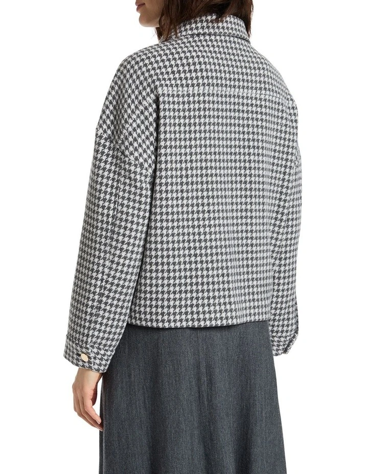 Symi Dogtooth Biker Jacket in Charcoal/White image 4