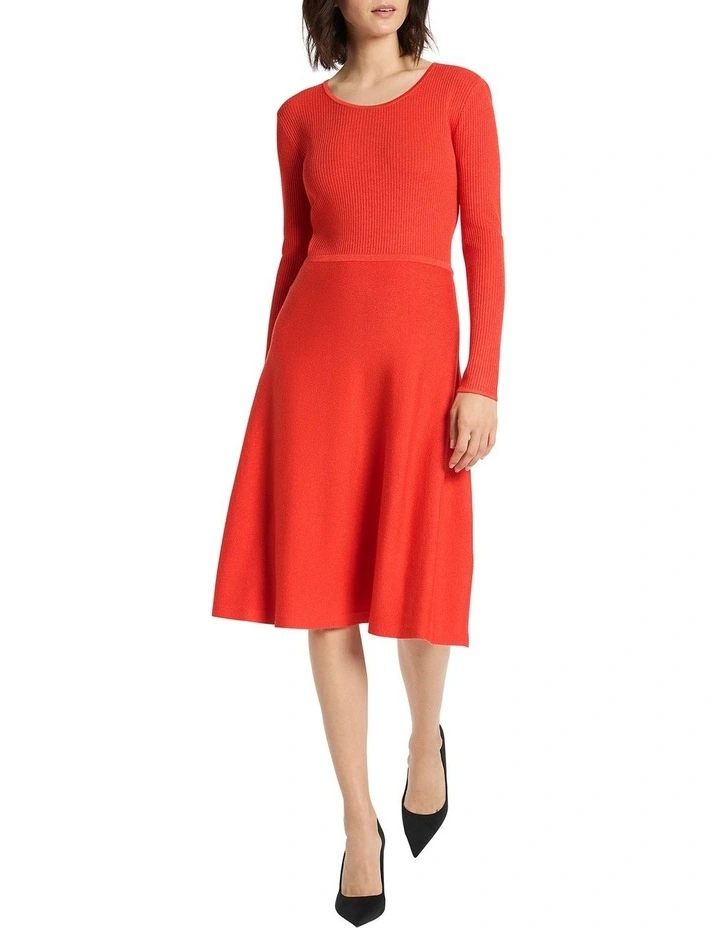 David Lawrence Sawyer Shimmer Knit Dress in Saffron Sparkle | MYER