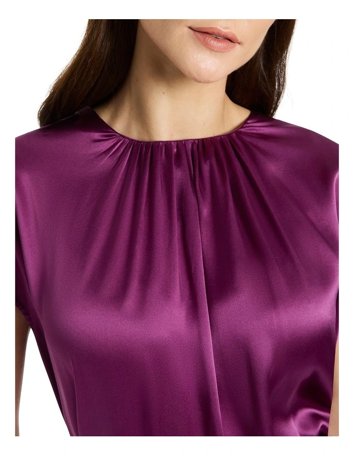 Nauru Silk Mix Tee in Acai Purple image 3