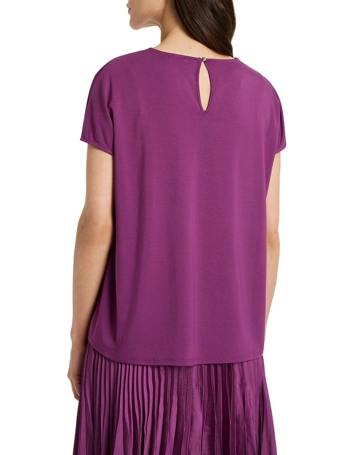 Nauru Silk Mix Tee in Acai Purple image 4