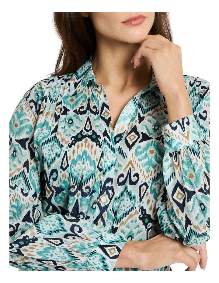 Ramona Cotton Blouse in Mint Multi image 3