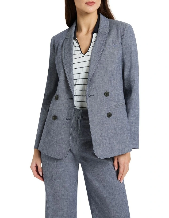 Malabar Linen Blazer in Chambray image 1