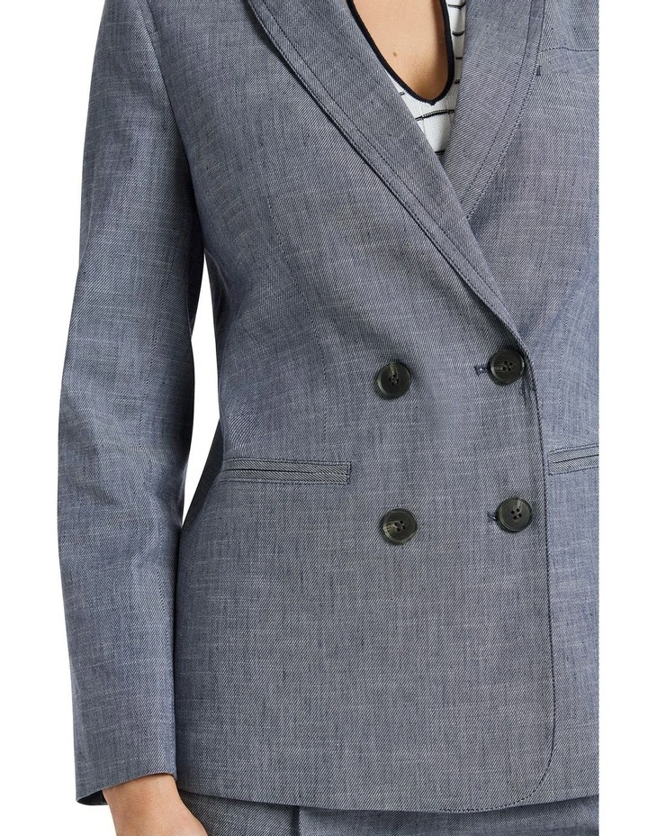 Malabar Linen Blazer in Chambray image 3