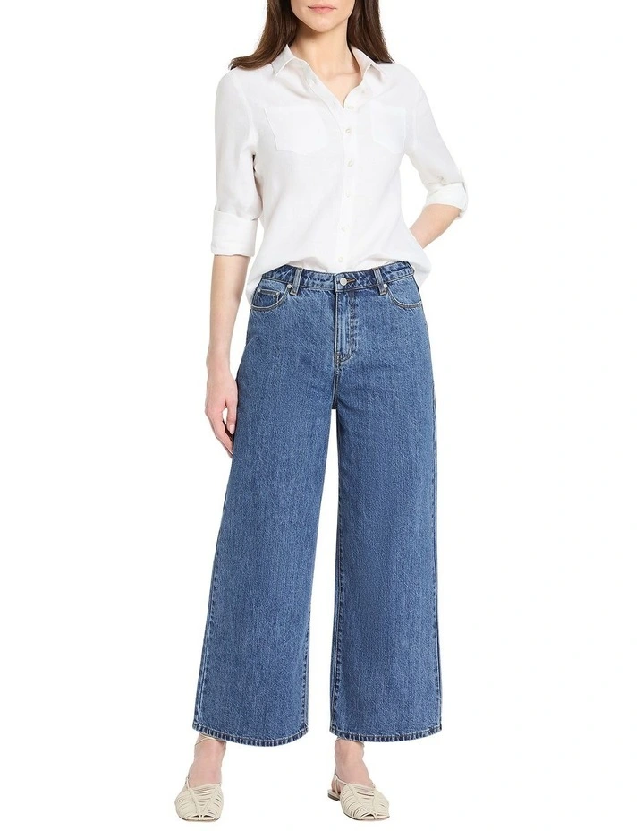 Jude Wide Leg Crop Jeans in Flat Marine image 2