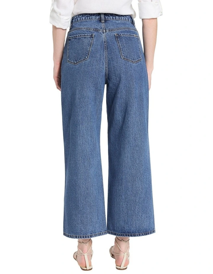 Jude Wide Leg Crop Jeans in Flat Marine image 4