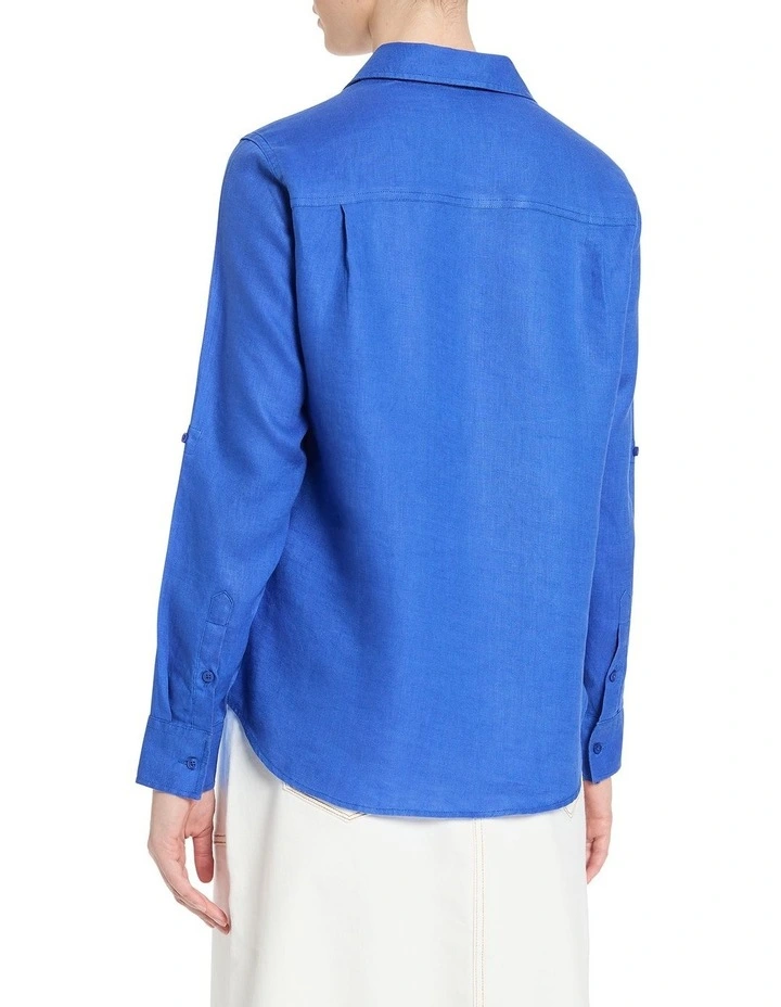 Everly Linen Shirt in Cameo Blue image 4