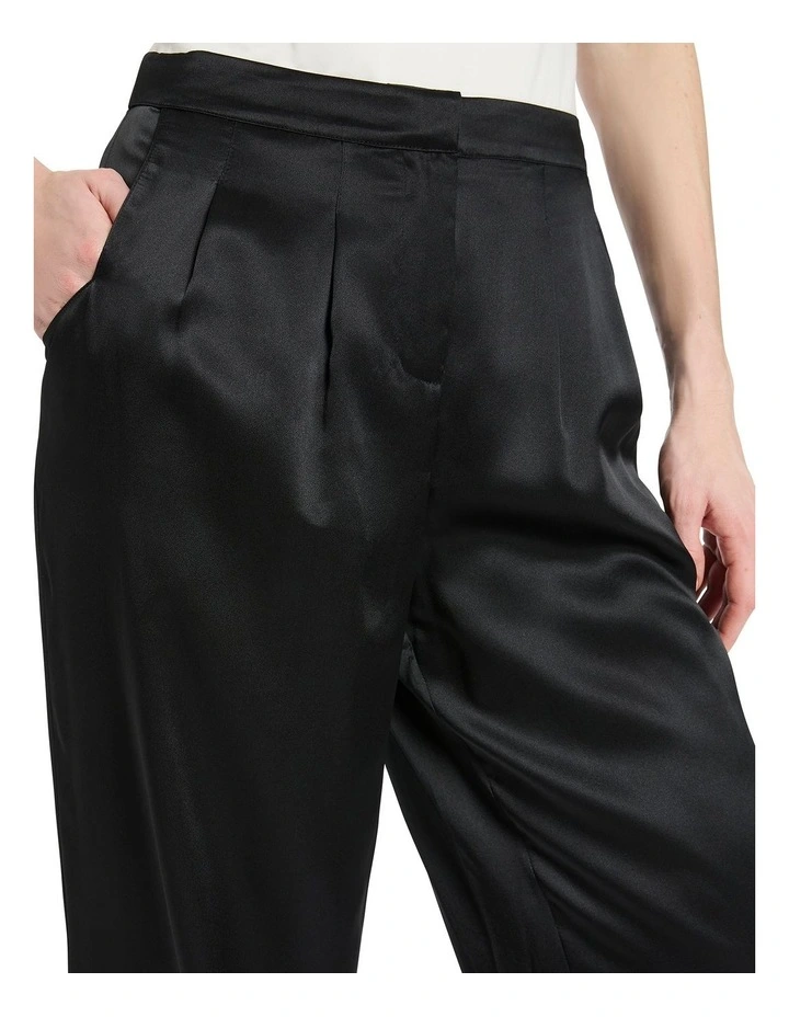 Archie Silk Palazzo Pant in Black image 3