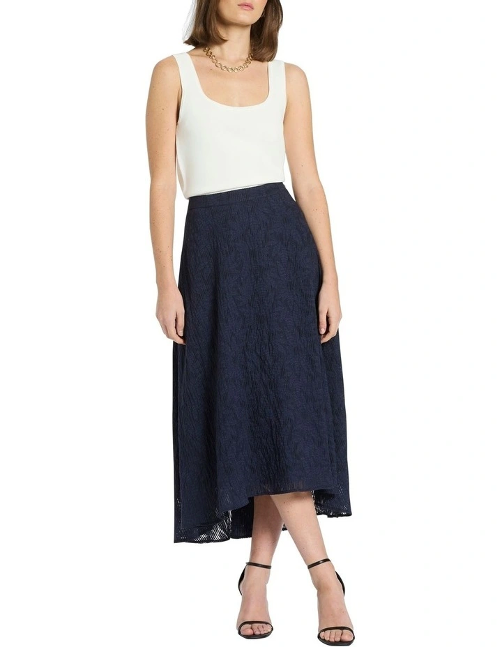 Mannie Midi Skirt in Navy image 2