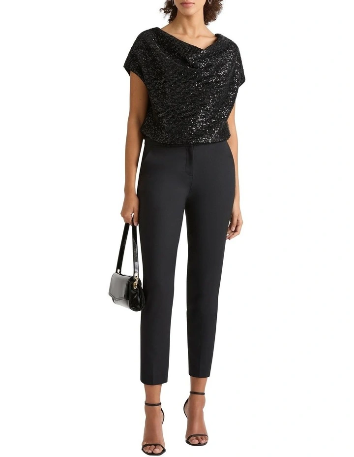 Aldabert Sequin Tee in Black image 2