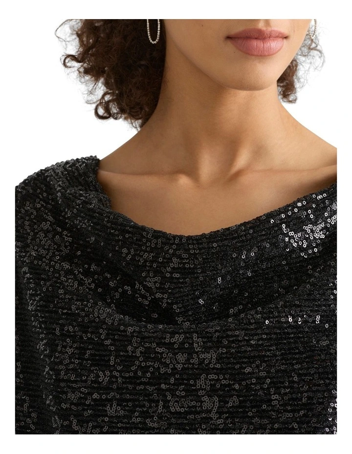 Aldabert Sequin Tee in Black image 4