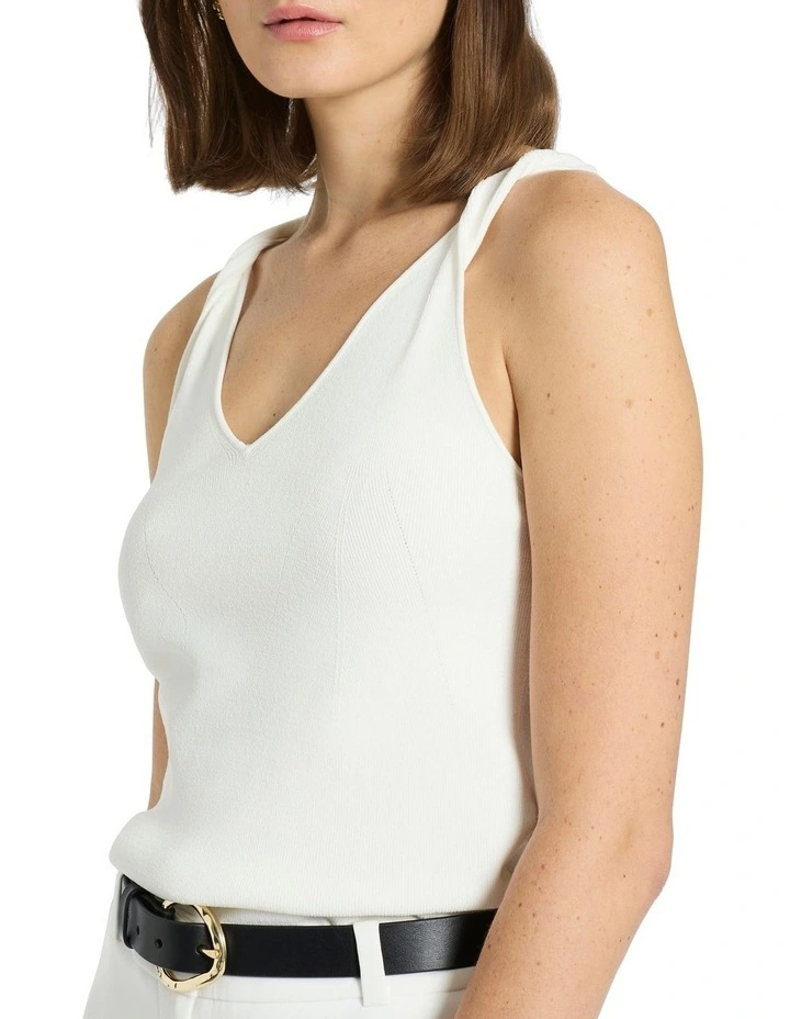 Halle Knit Tank in Ivory image 1