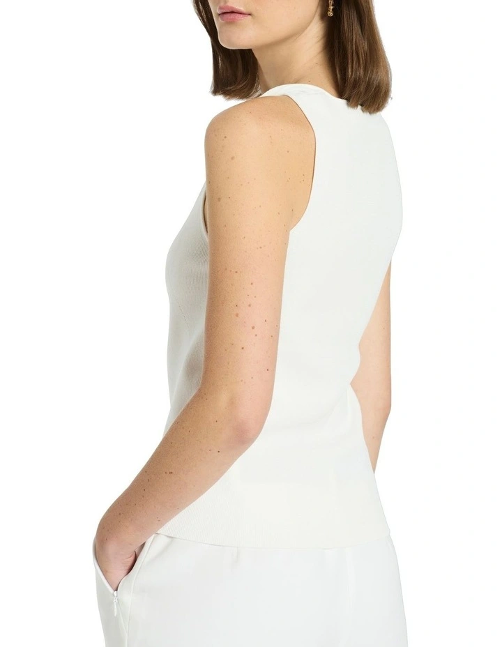 Halle Knit Tank in Ivory image 3